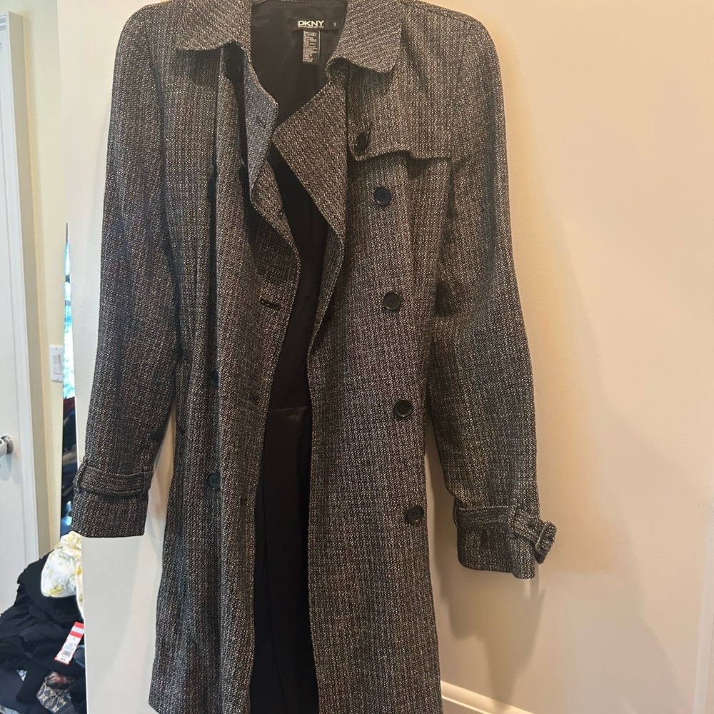 Dkny Black And White Patterned Jacket - image 1